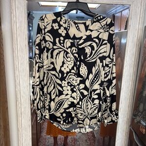 New Floral Black and Cream Women's Top
